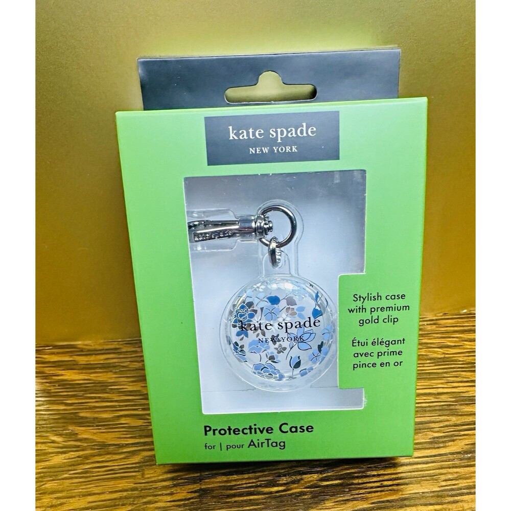 kate spade new york Floral Clear Protective Case for Apple AirTag w/ Clip